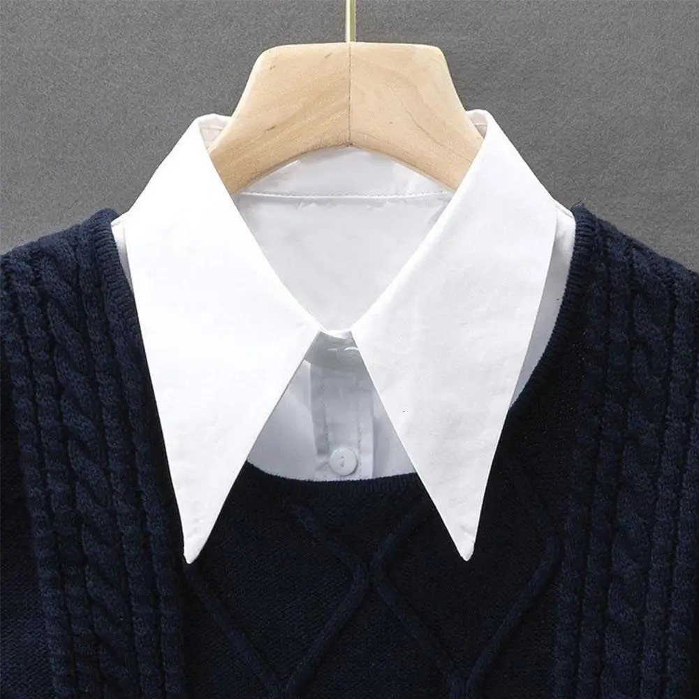 Women White Shirt Collar Big Lapel Detachable Pointed Collar 250730