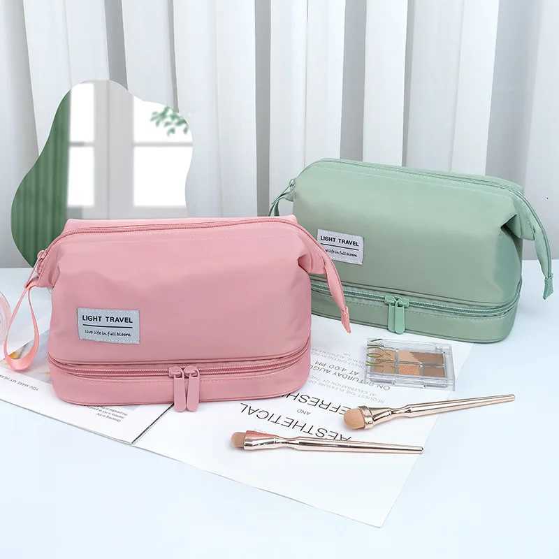 Travel Portable Cosmetic B Bag Large Capacity Double Layer Waterproof Makeup Pouch Waterproof Storage Bag Toiletries Organizer Y250808