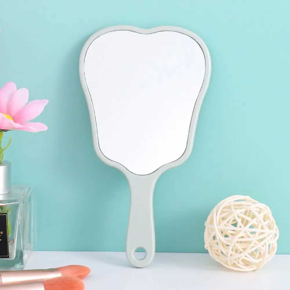 Multicolor Plastic Tooth-shaped Mirror High-definition Lightweight Handheld Sector Mirror Mini Portable Makeup Mirror Home Decor Z250807