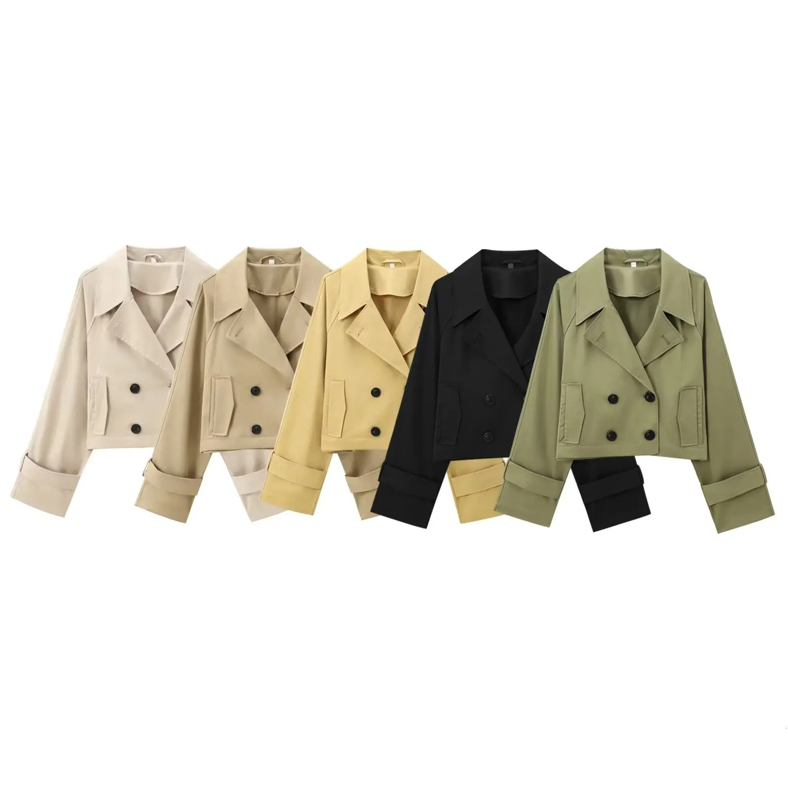 autumn womens clothing style fashionable and versatile windbreaker style long sleeved short elegant jacket 250728