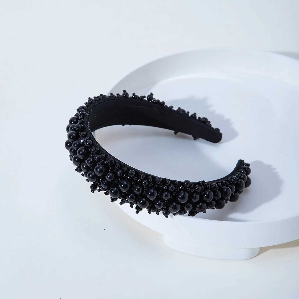 1.18inch Faux Pearl Crystal Fabric Plastic Band Exquisite Hair Accessory for Prom Party Dr Up Y250808