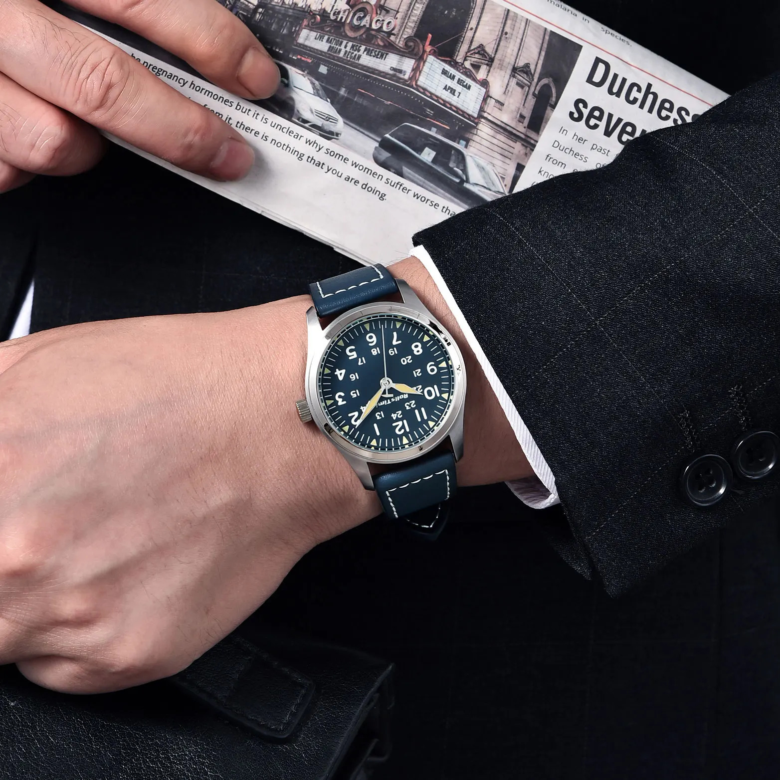 Rollstimi Mens Watch High-end Quartz Watch Men Leather Waterproof LKuminous Multifunctional Watch Men Reloj Hombre 250807