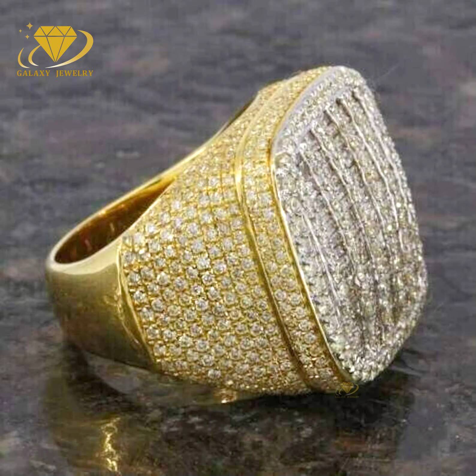 Latest Ring Designs Gold Plated Real 925 Sterling Silver Moissanite Iced Out Jewelry Men Custom Fine Finger Ring