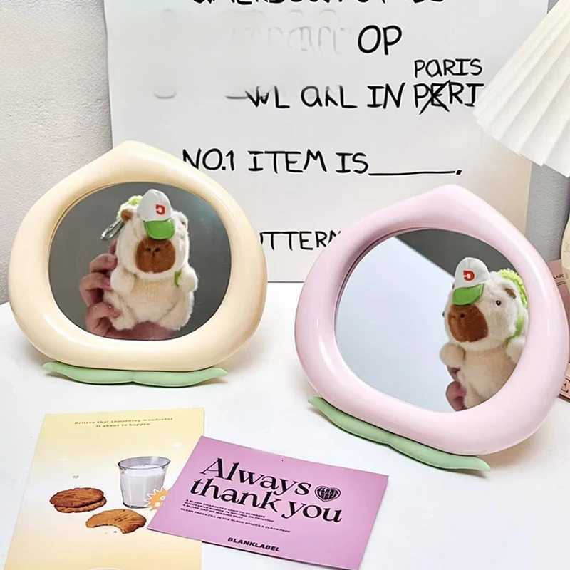 ute Peach Shaped Desk Vanity Makeup Mirror Portable Aesthetic Folding Mirror Travel Cosmetic Mirrors Home Dormitory Decor Z250807