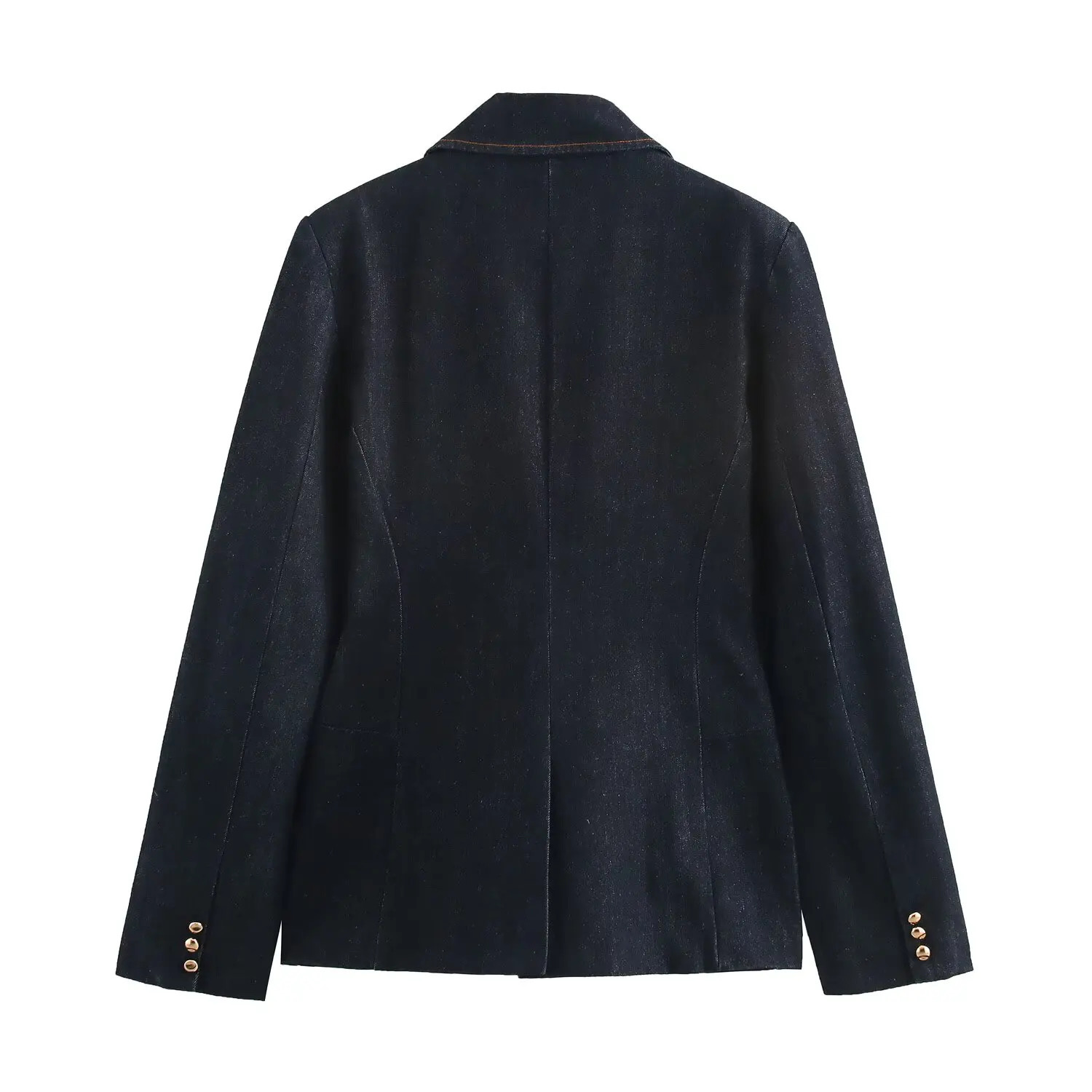 PB ZA Women 2025 Spring Fashion Denim Blazer Coat Bucket Jeans Vintage Long Sleeve Casual Female set woman 2 pieces 250728