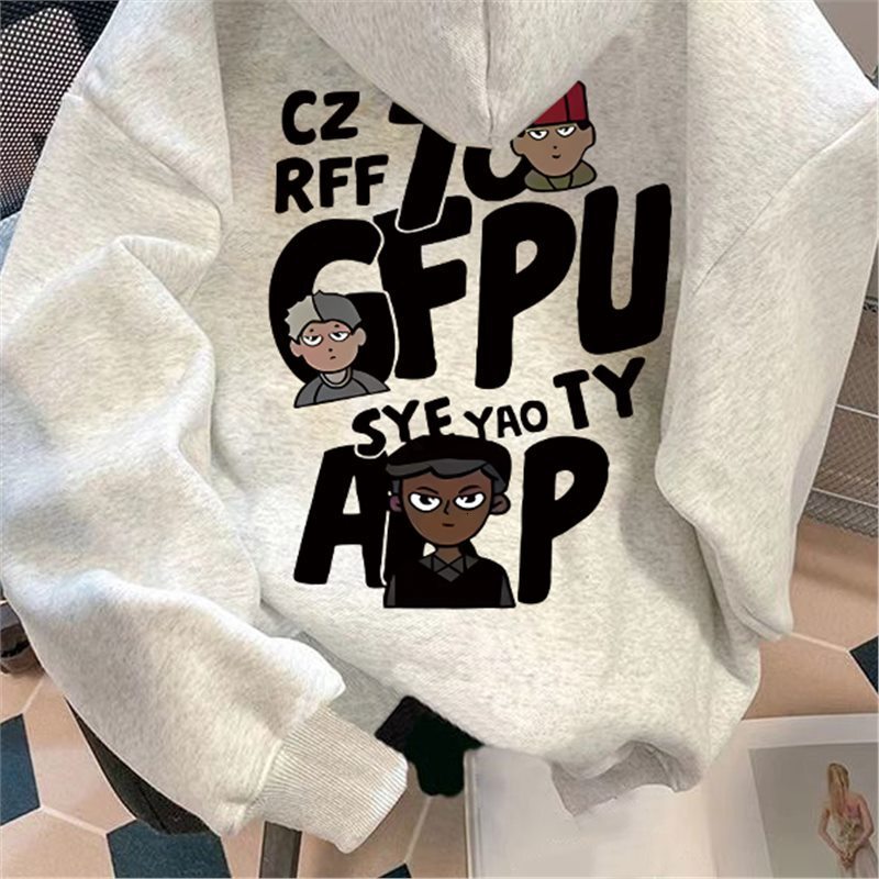 Free Shipping Designer Hoodie Silver Fox Velvet Hip-hop Cartoon Letter Printed Hoodie For Men And Women, Loose Style Jacket For Autumn And Winter