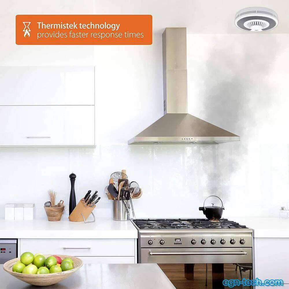 V-Come Smart Wireless Interlinked Heat Alarm Detector for Home and Kitchen Safety VH03F