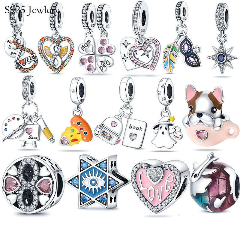 New Popular 925 Sterling Silver Heart -Shaped Lucky Symbol Suspension Simple High -End Jewelry Accessories Wholesale Bracelet