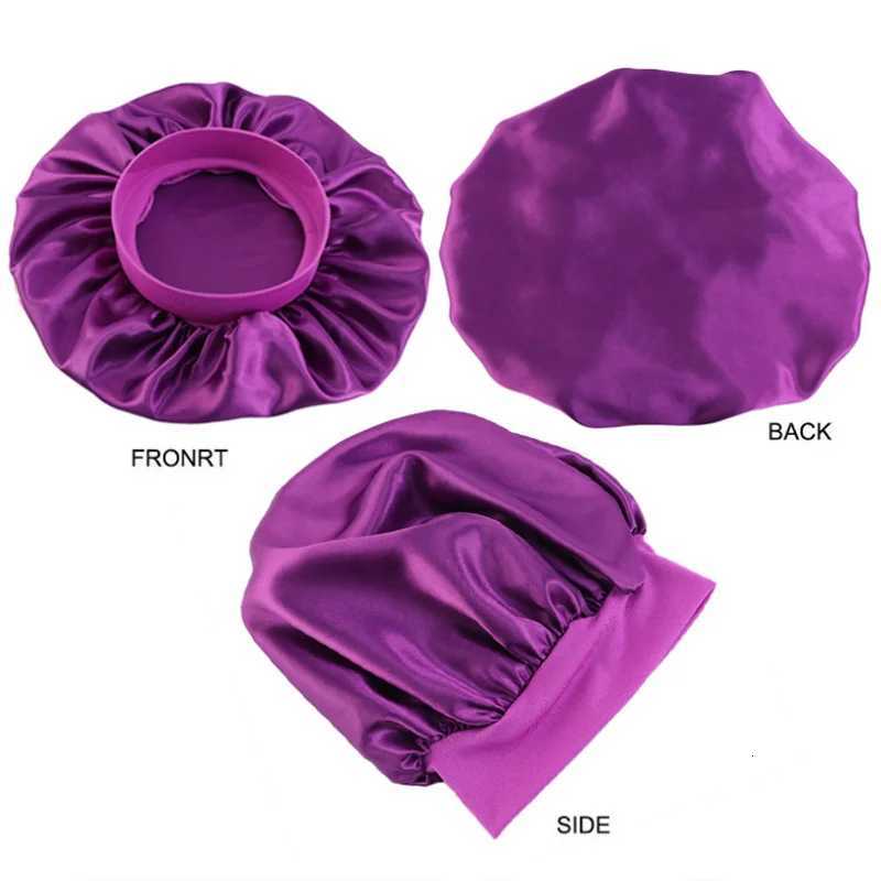 1Pcs Satin Sleep Bonnet for Braids Black Women Night Cap for Dreadlocks Curly Hair Silk Satin Bonnet with Wide Edge Z250808