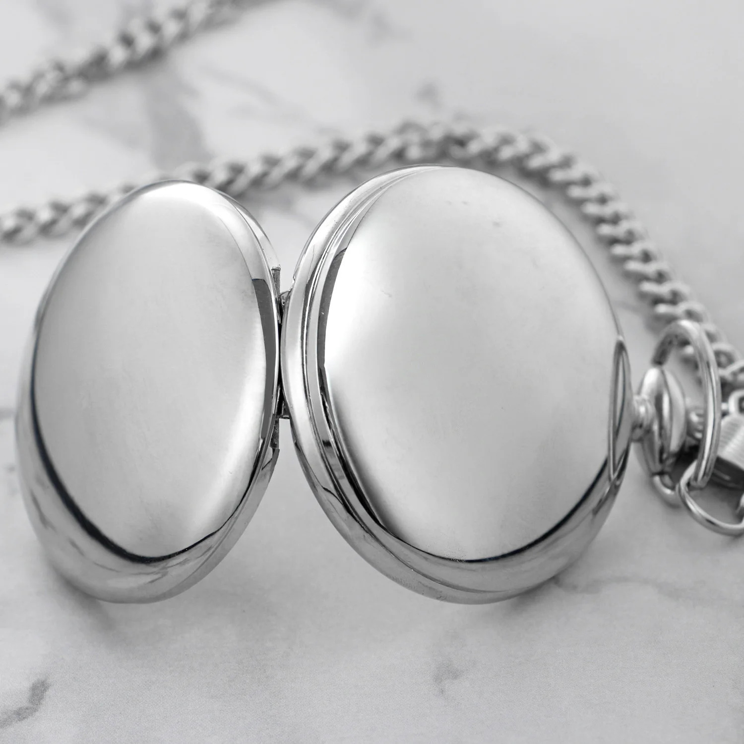 All Hunters Retro Silver Smooth Quartz Pocket Watch For Men Women Steampunk Necklace With Chain Drop 250807