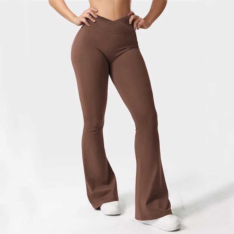 Yoga Flared Pants Womens High Waist Hip Lifting Wide Leg Pants Outdoor Leisure Tights Running Fitness Wear Gym Workout Leggings XJ250808