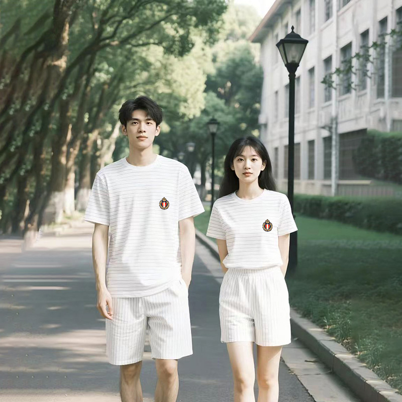 Summer casual school uniform men's and women's customized set manufacturer