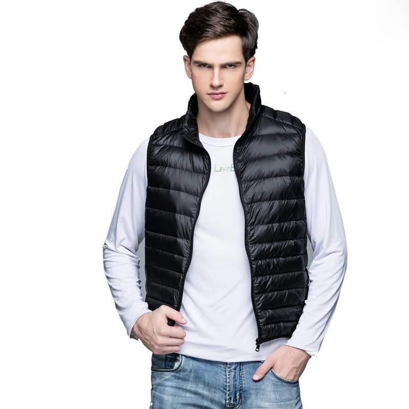Spring Man 90% Duck Down Vest Ultra Light Jackets Men Fashion Sleeveless Outerwear Coat Autumn Winter Coat 250804