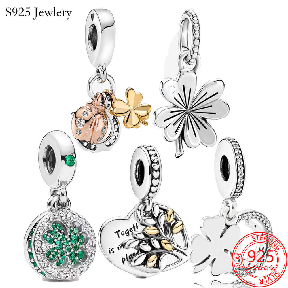 The Newly Popular 100 925 Sterling Silver Garden Series Of Lucky Four Leaf Pendant Charm Is Suitable For Ms Bracelet Fashion Jewelry
