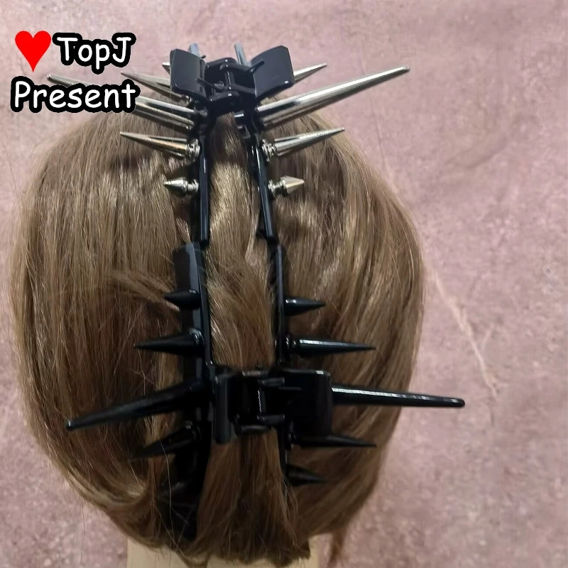 Subculture style Women's Gothic Lolita Harajuku Y2K Girls Hair accessories rivet Gifts teampunk personality hairpin Get caught 250814