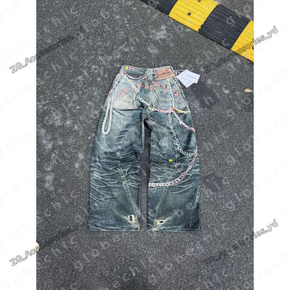Acnes Jeans Men Jeans Designer Black Jean Denim Y2k Jean Outdoor Hip Hop Jean Pants Oversized Streetwear Trend Mens Jeans Casual Trousers Jeans Short Jeans Man 1ea