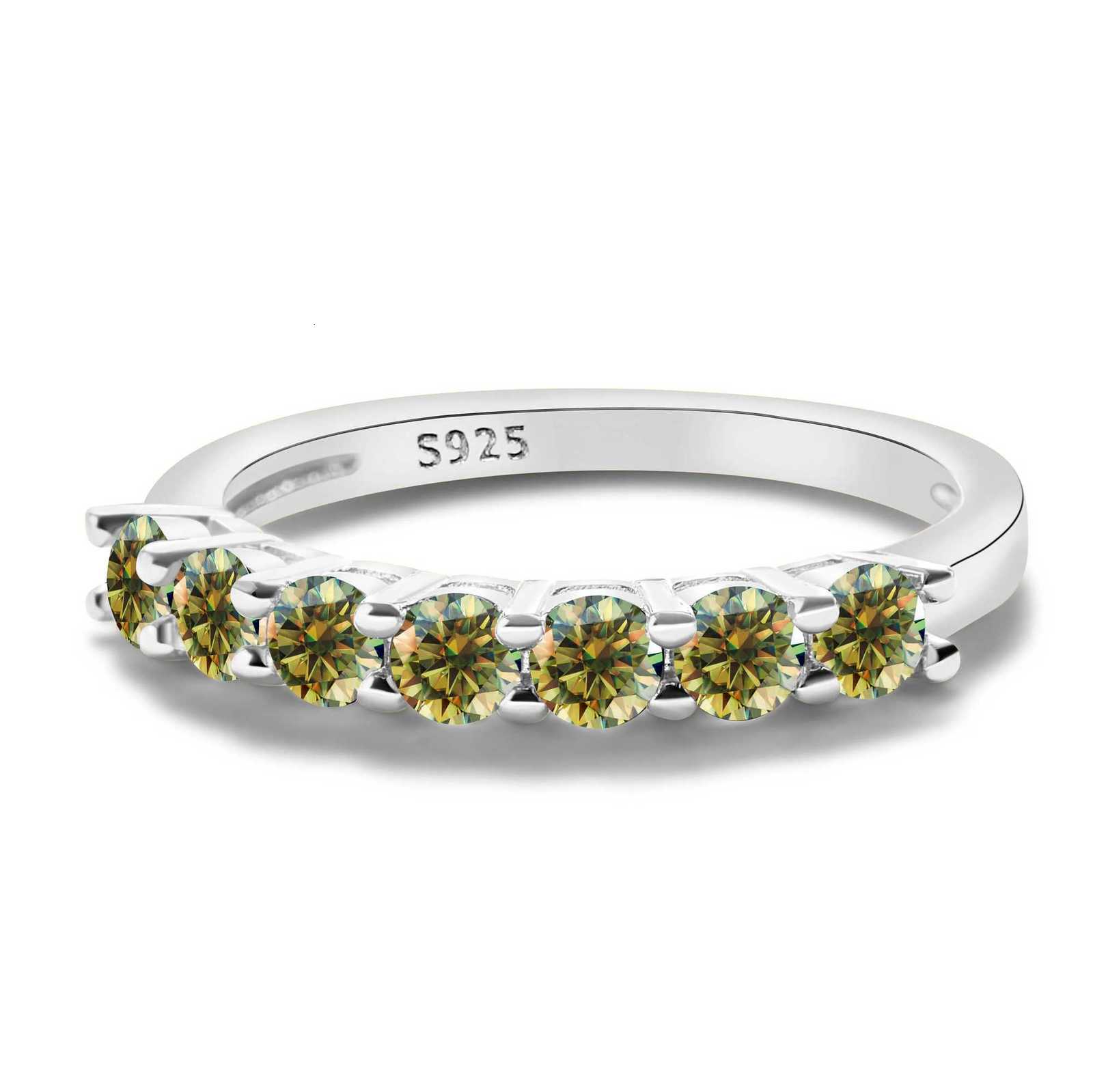 3mmx7PCS Round Moissanite Ring 18K White Gold Plated 925 Sterling Silver Fine Jewelry Wedding Engagement Rings for Women Men Y250808