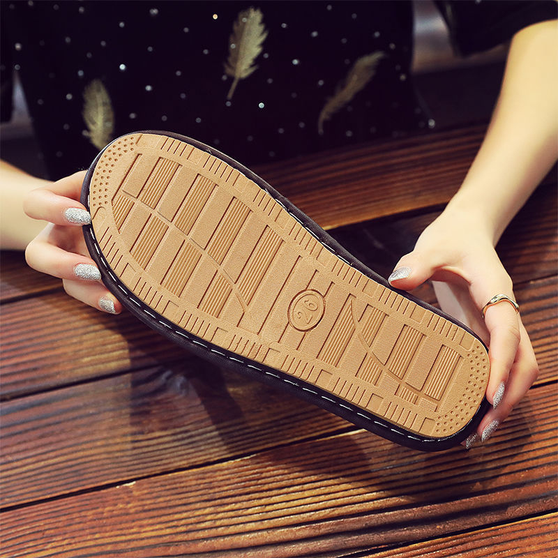 Free shipping designer home style high-end couple's home leather slippers, bedroom home soft soled cool slippers, comfortable for men and women i