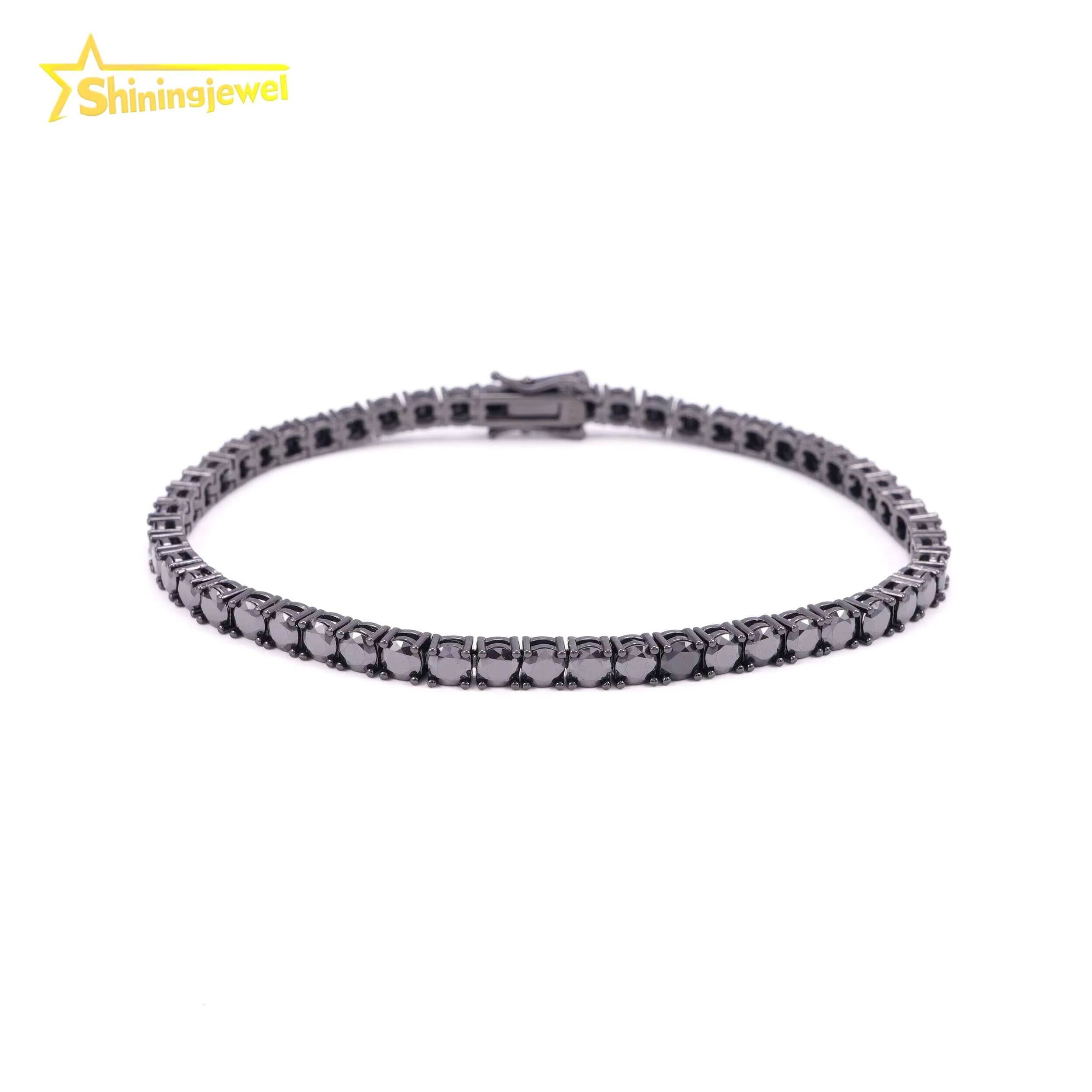 Hip Hop Jewelry 925 Sterling Silver Fashion Necklaces 2mm 3mm 4mm 5mm 6.5mm Iced Out VVS Moissanite Tennis Chain Necklace