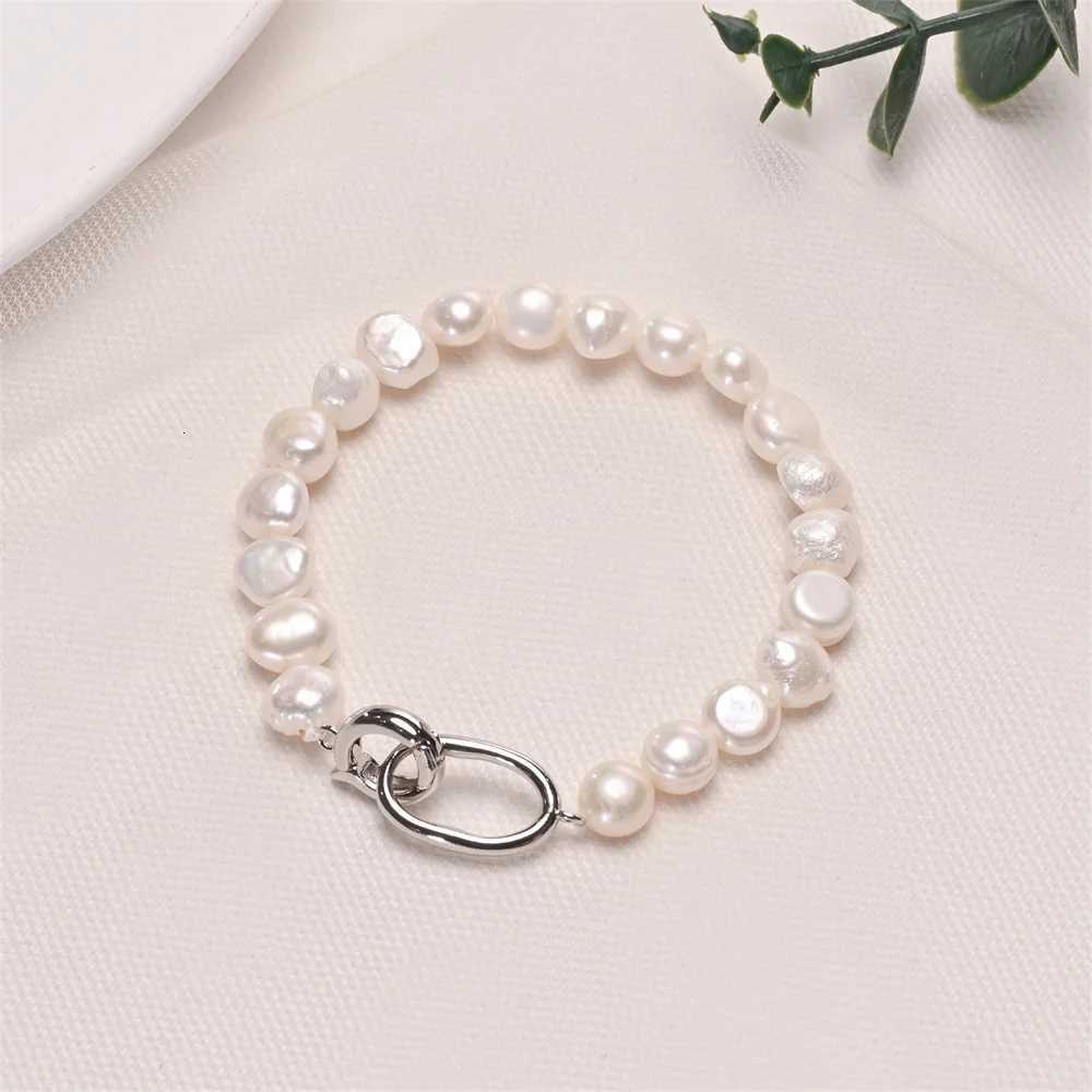 16cm 18cm 20cm Length 7-8mm Freshwater Pearl Bracelet Geometric Pattern Copper Clasp 2025 Newest Fashion Womens Bracelets Z250807