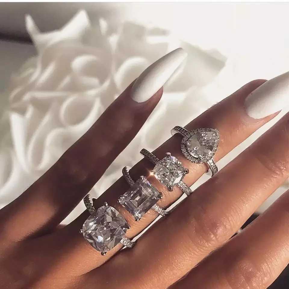 Fashion Anniversary Ring 925 Sterling Silver Moissanite Engagement Wedding Band Rings for Women Men Finger Party Jewelry Y250808