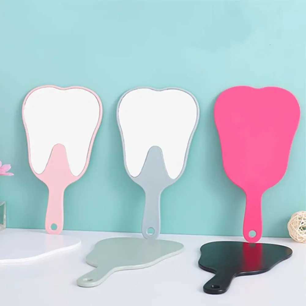 Multicolor Plastic Tooth-shaped Mirror High-definition Lightweight Handheld Sector Mirror Mini Portable Makeup Mirror Home Decor Z250807