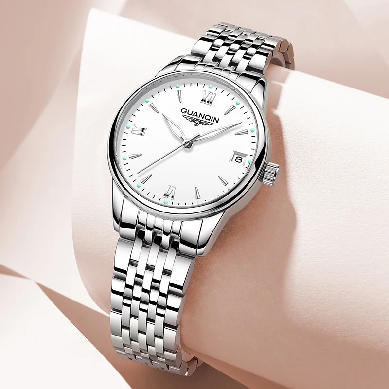 GUANQIN Watch for Woman Automatic Watch Stainless Steel Elegant simple Luminous Waterproof Womens Watches for Gift 250807