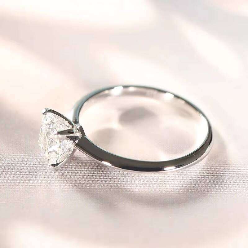 Solitaire 3CT Princess Cut Moissanite 14K White Solid Gold Rings Wedding Engagement Men Women Jewelry