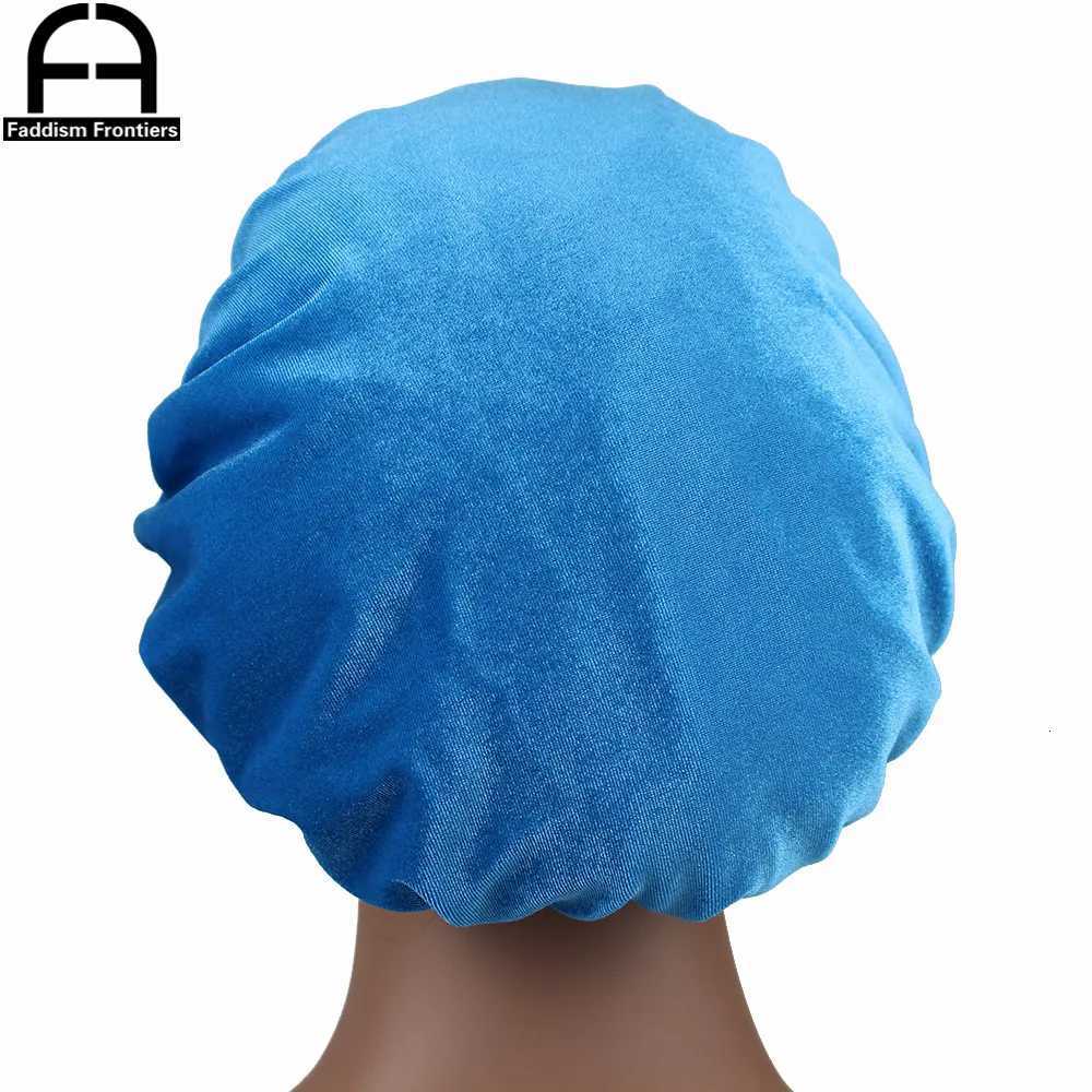 New Reversible Velvet Bonnet Satin Lined Elastic Band Bonnets Sleeping Cap Women Lady Turban Z250808