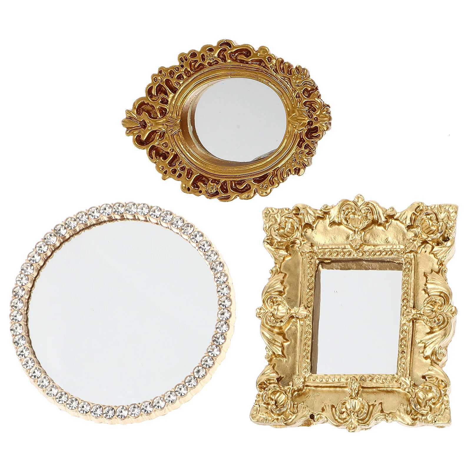 3 Pcs Mirror Prop House Decor Garden Ornaments Home Goods Pretend Resin DIY Accessory Micro Scene Toys Kids Z250807