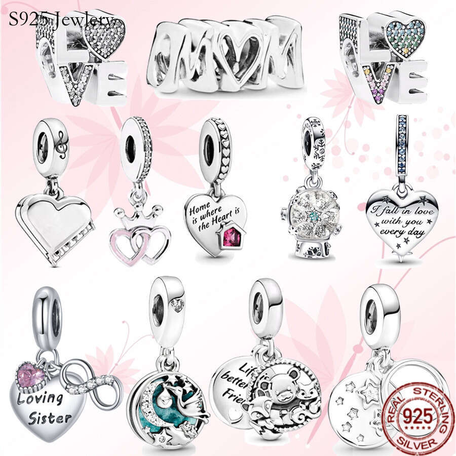 925 Sterling Silver Charm Celestial Shooting Star Heart Beads Suitable For Classic Ladies Bracelet Fashion Jewelry Gifts