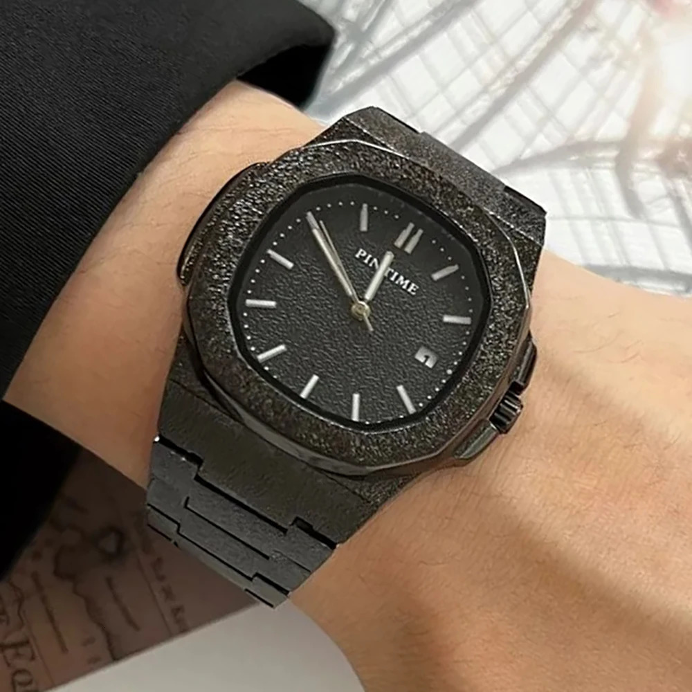 Silver Black Matte Material Business Quartz Watch Men High Quality Cool Dial Classic Personality Original Watches Men Clcok 250807