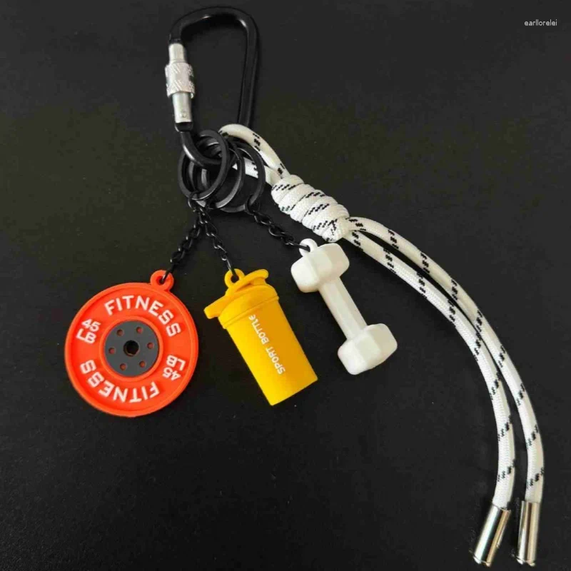 Fashion Sports Backpack Pendant Cute Pink Keychain Charm Bag Sport Cup Dumbbell Car Keys Wallet Key Chain