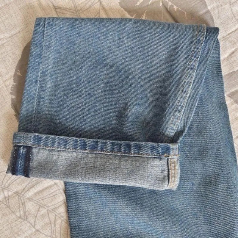 2026 New Womens Designer Blue Denim Pants Loose High Waisted Embroidered Versatile Jeans Trendy Trousers Free Shipping