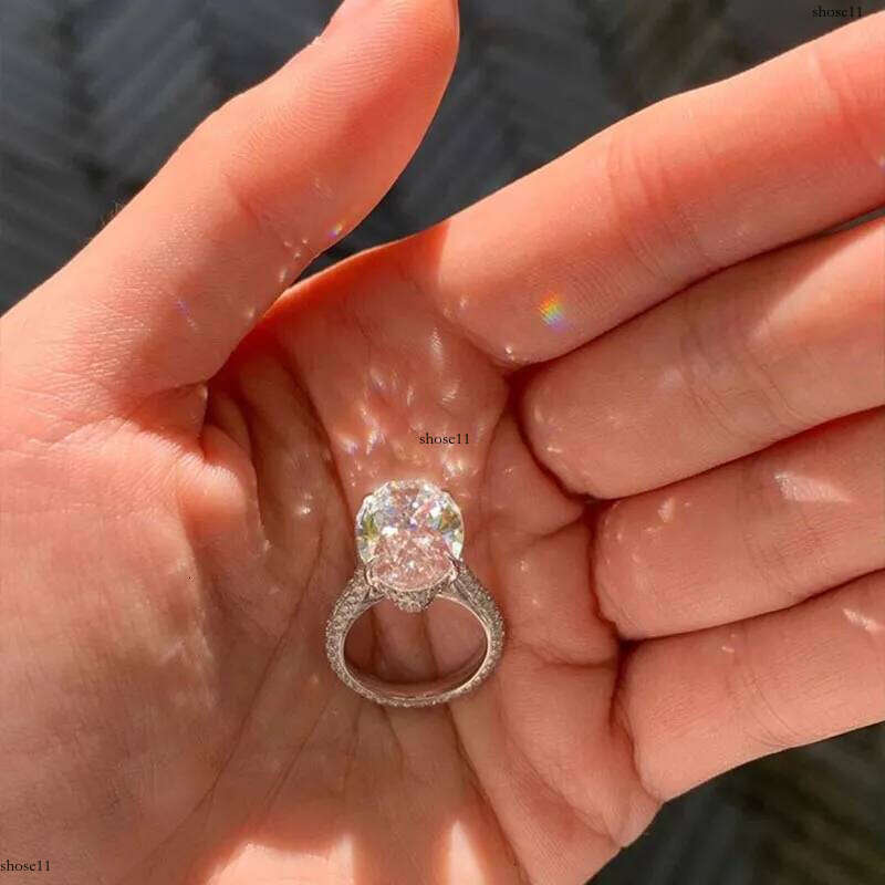5 6 7 8 9 10 Carat Au585 14K White Gold Oval shape moissanite Dias Women Wedding Party Engagement Ring Classic Trendy