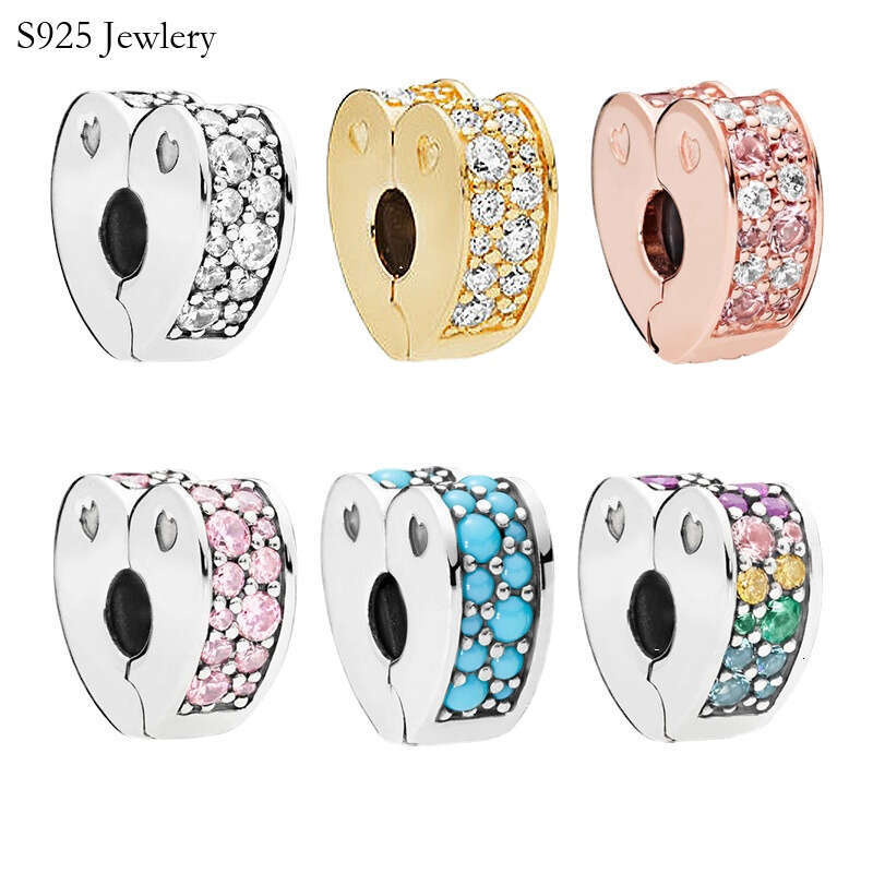 New Popular 925 Sterling Silver Clip Charm Beads For S925 Snake Charm Bracelet Beads DIY Women's Jewelry