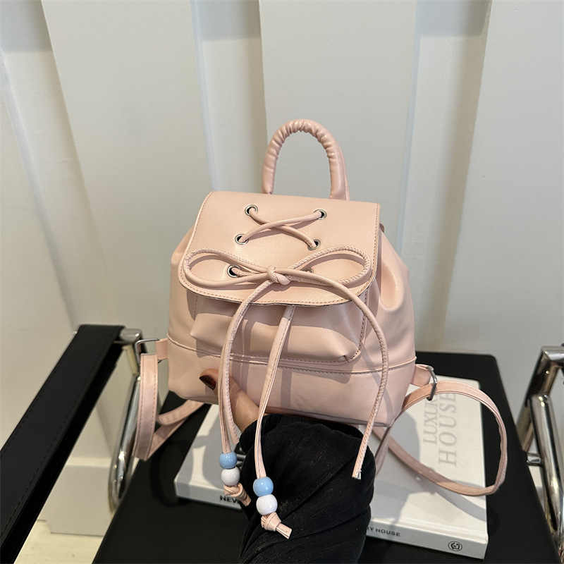 2025 Autumn New Women's Backpack Fashion Academy Style Backpack Handbag Bucket Bag Travel Bag Backpack fashion Bow Light Luxury Style Autumn New 