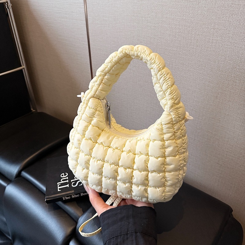 Luxury Brand Designer Bag Bubble Cotton Bag Korean Version Trendy Fashion Dumpling Bag 2025 Summer New Cotton Clothing Pleated Diamond Single Shoulder