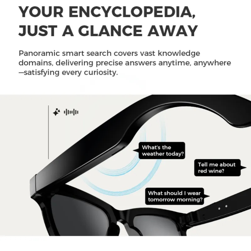 2025 New Camera Smart Music Sunglasses Earphones Wireless Bluetooth Headset HIFI Sound Headphone Driving Glasses Hands-free Call