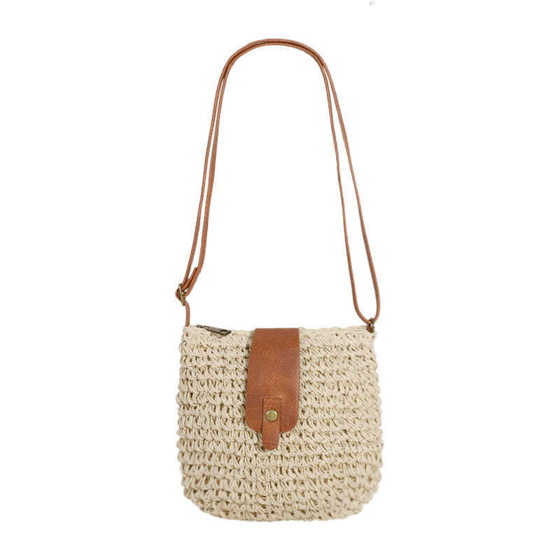 Straight Hair Summer New Straw Woven Small for Women Beach Vacation Photo Versatile Forest Style Crossbody Bag
