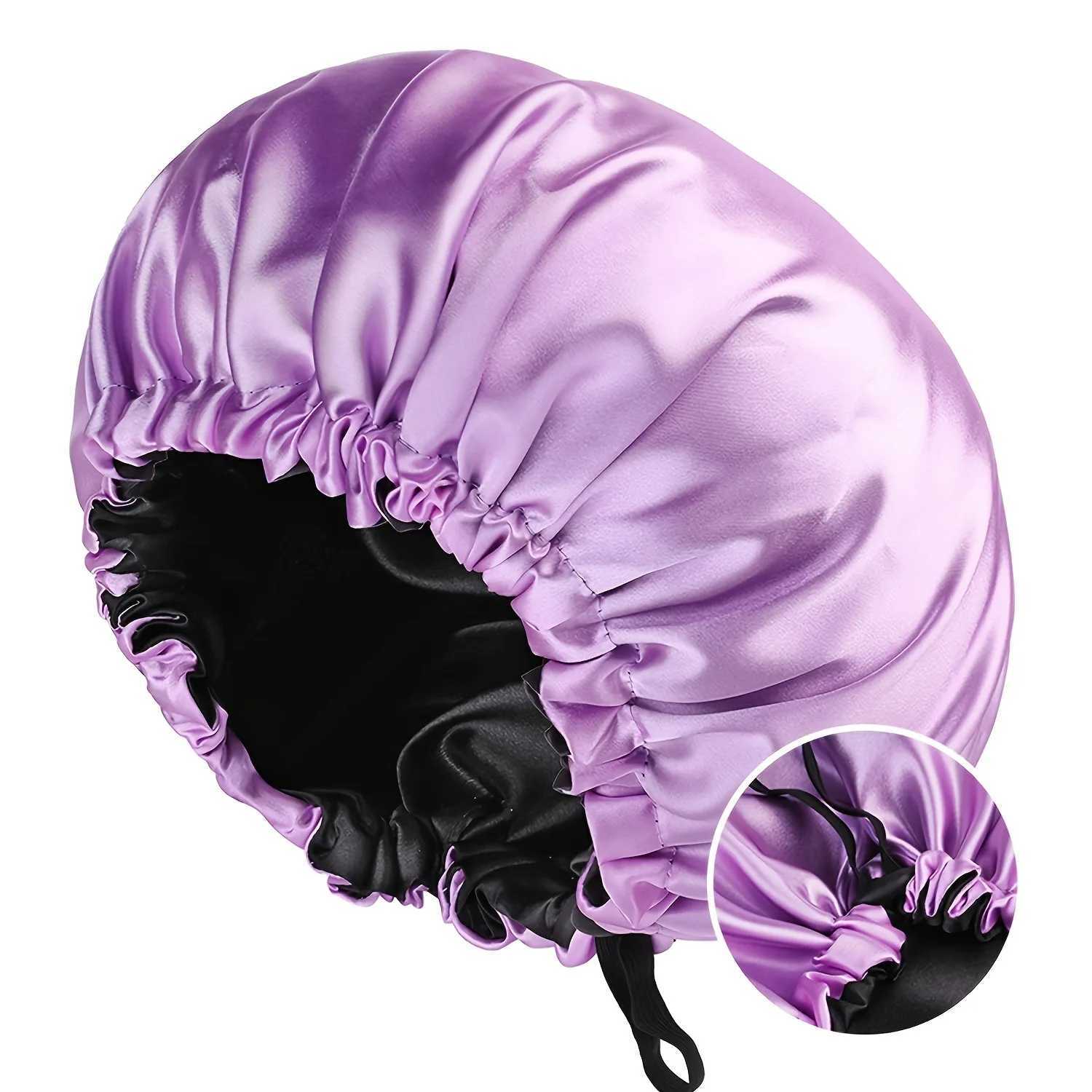 Reversible Satin Sleep Sleeping Cap for Women Men Headscarf Elastic Hair Care Bonnet Cancer Chemo Caps Adjustable Headwear Hats Z250808