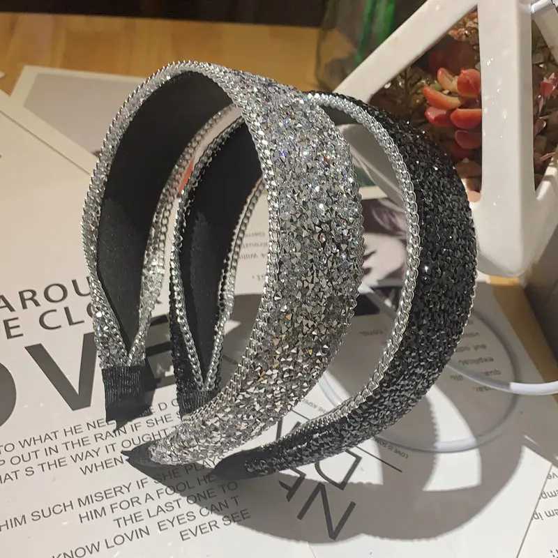 Wide-brimmed Rhinestone Band Fairy Fashion Haiand High-end Wens Hair Accories Y250808