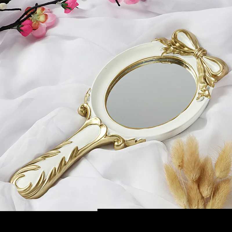 Vintage Handheld Mirror Vanity Makeup Compact Travel Beautiful Portable Oval Embossed Rose Handheld Mirrors Gift for Mom Girl Z250808