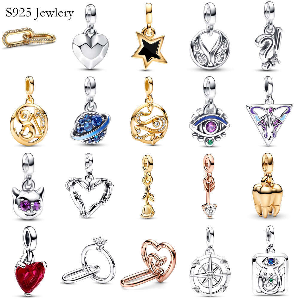 NEW 2024 925 Sterling Silver Winter ME Series Pendant Charm Fit DIY Women Bracelet Necklace S925 Snake Fashion Jewelry Gift