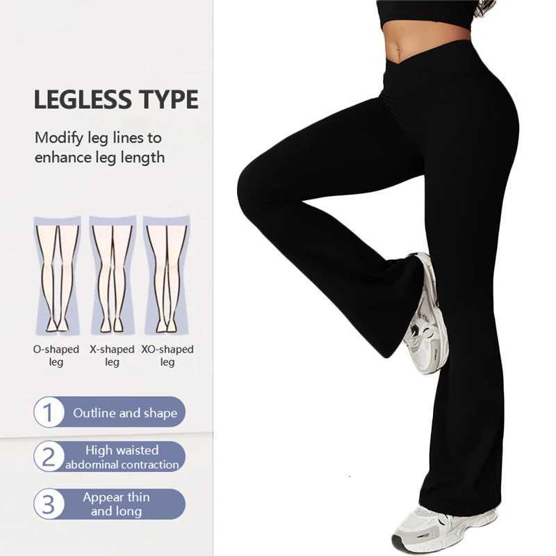 Butt Lifting Flared Leggings Womens Yoga Pants Sexy Sports Tights Woman High Elastic Wide Leg Gym Pants Fitness Workout LeggingsXJ250808