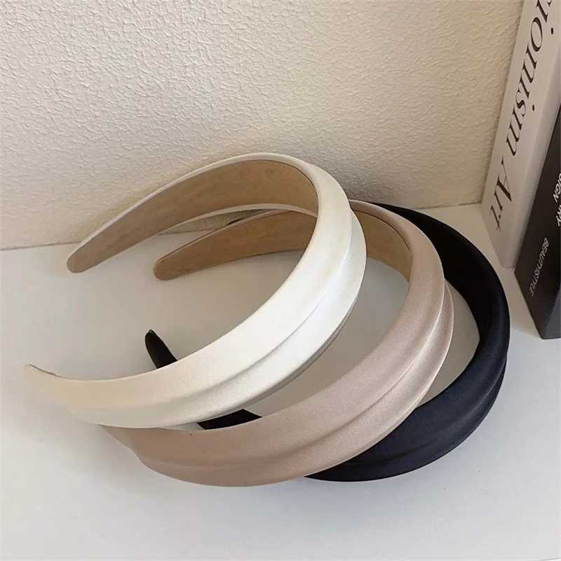 Elegant Wen High Cranium Bands Wide Brimmed Satin Cloth Handmade Fashion Fem Daily Party Pr Hair Accessories Y250808