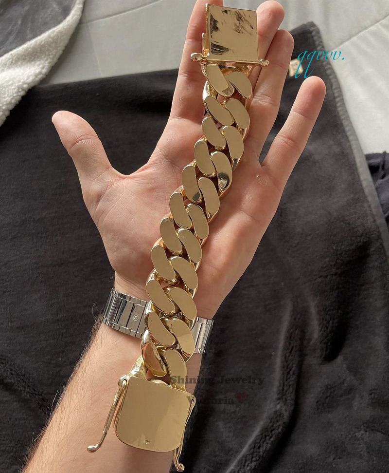 Miami Plating 14K Cuban Gold Link Hip Hop 22MM 9.5 250G Solid Silver 999 Cuban Link Bracelet