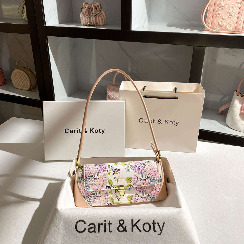 Niche New Printed Baguette New HighEnd Underarm Shoulder Bag