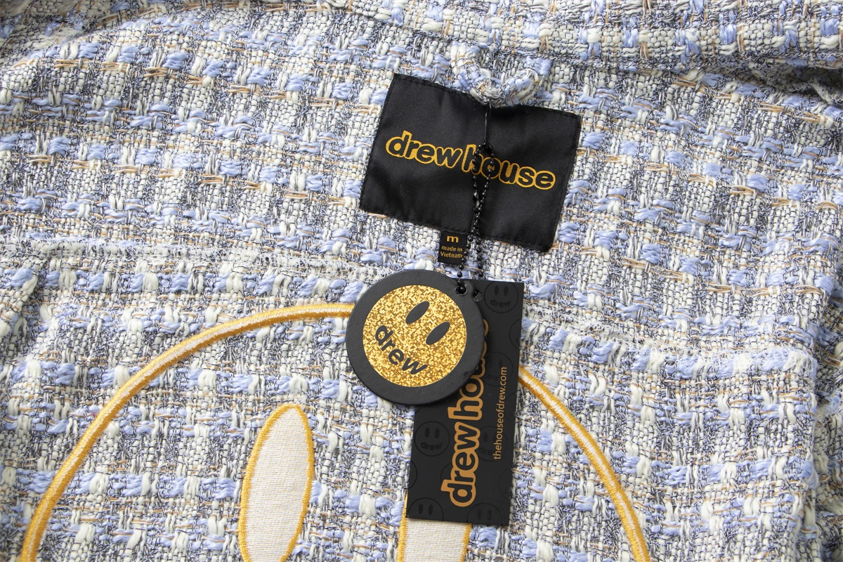 Drew House Knitting embroidery Men's Clothing high-end autumn and winter designer American retro print loose denim jacket