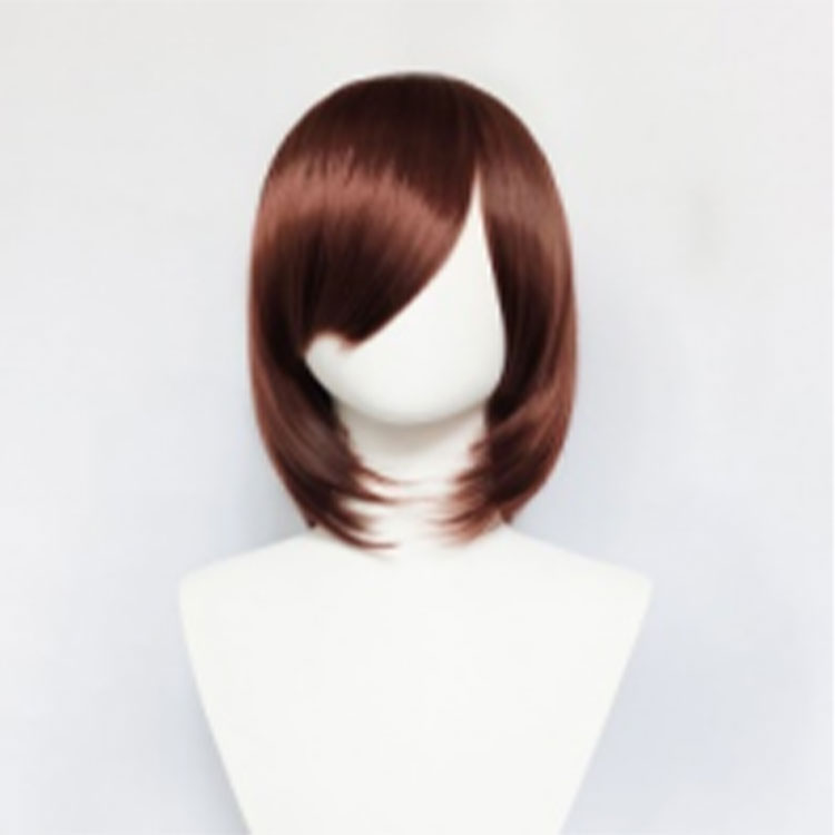 Elasticated Base Full-Length Dark Brown Fiberized Hairstyle Wig Ideal For Character Reenactments